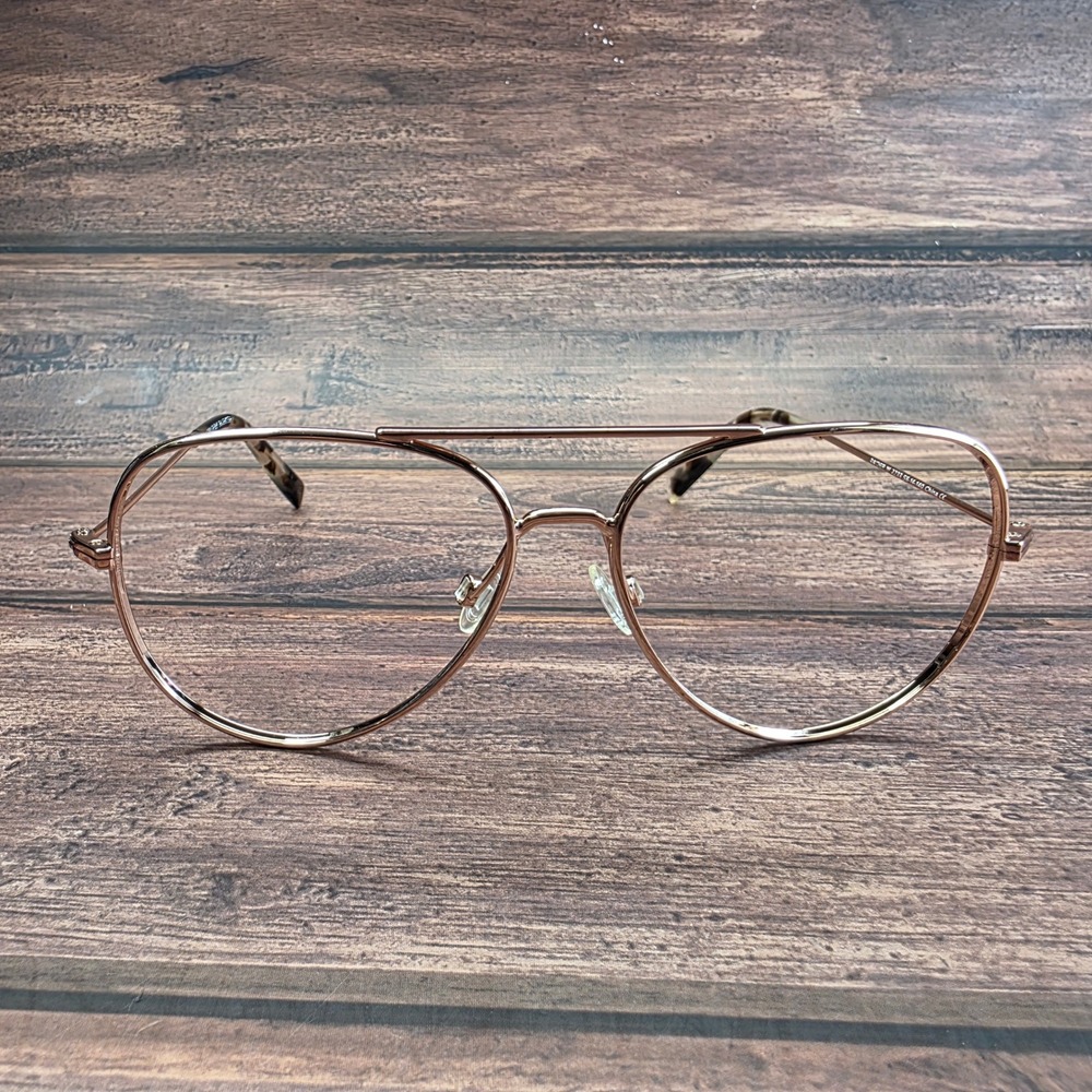 Warby Parker Raider W 2233 Rose Gold Aviator Eyeglasses Womens 58-14-140